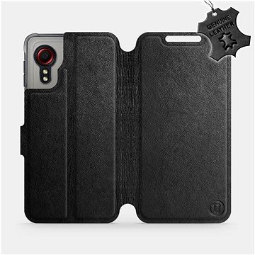 

Kožené flip pouzdro Samsung Galaxy Xcover 5 - Černé - Black Leather