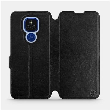 

Flipové pouzdro na mobil Motorola Moto E7 Plus v provedení Black&Gray s šedým vnitřkem