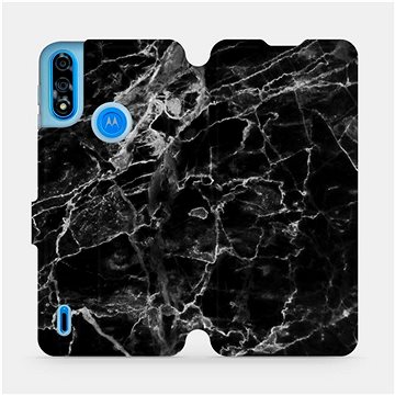 

Flipové pouzdro na mobil Motorola Moto E7 Power - V056P Černý mramor