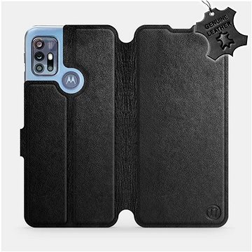 

Kožené flip pouzdro na mobil Motorola Moto G20 - Černé - Black Leather