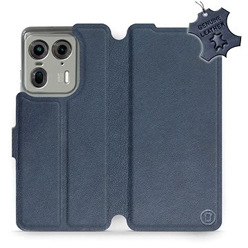 

Kožené Mobiwear flip knížkové pro Motorola EDGE 50 Ultra - Modré - L_NBS