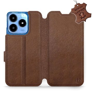 

Kožené Mobiwear flip knížkové pro Realme C63 - Hnědé - L_BRS