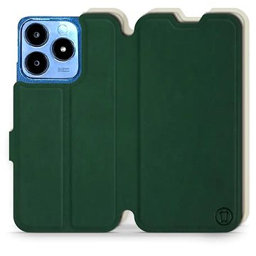 

Mobiwear Soft Touch flip knížkové pro Realme C63 - Zelené & Béžové