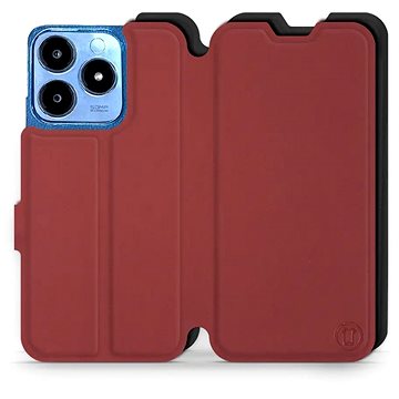 

Mobiwear Soft Touch flip knížkové pro Realme C63 - Cihlové & Černé