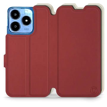 

Mobiwear Soft Touch flip knížkové pro Realme C63 - Cihlové & Béžové