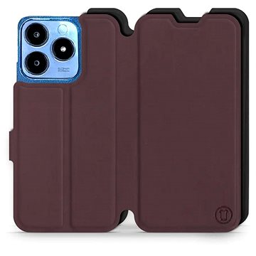 

Mobiwear Soft Touch flip knížkové pro Realme C63 - Bordové & Černé