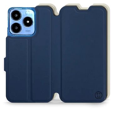 

Mobiwear Soft Touch flip knížkové pro Realme C63 - Modré & Béžové