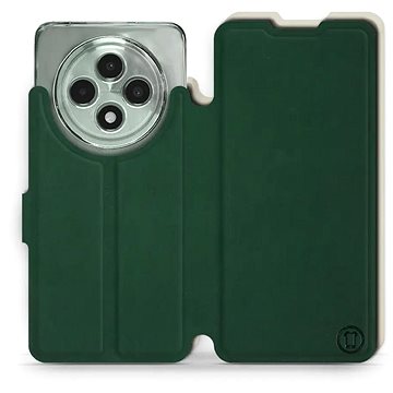 

Mobiwear Soft Touch flip knížkové pro Oppo Reno12 FS 5G - Zelené & Béžové