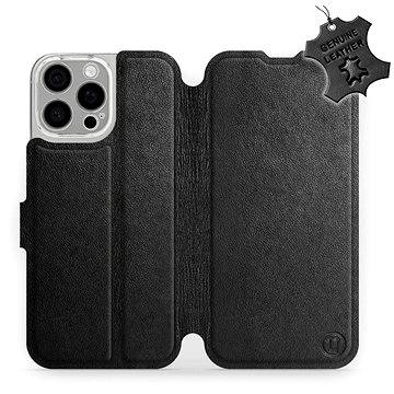 

Kožené Mobiwear flip knížkové pro Apple iPhone 16 Pro Max - Černé - L_BLS