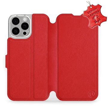 

Kožené Mobiwear flip knížkové pro Apple iPhone 16 Pro Max - Červené - L_RDS