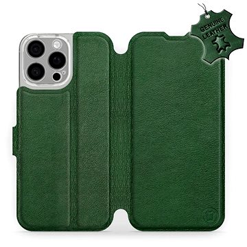 

Kožené Mobiwear flip knížkové pro Apple iPhone 16 Pro Max - Zelené - L_GRS