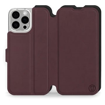 

Mobiwear Soft Touch flip knížkové pro Apple iPhone 16 Pro Max - Bordové & Černé