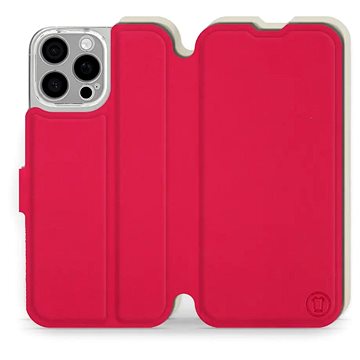 

Mobiwear Soft Touch flip knížkové pro Apple iPhone 16 Pro Max - Rudé & Béžové