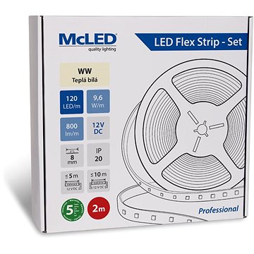 

McLED Set LED pásek 2m, WW, 9,6W/m
