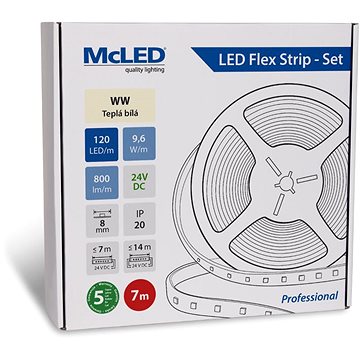 

McLED Set LED pásek 7m, WW, 9,6W/m
