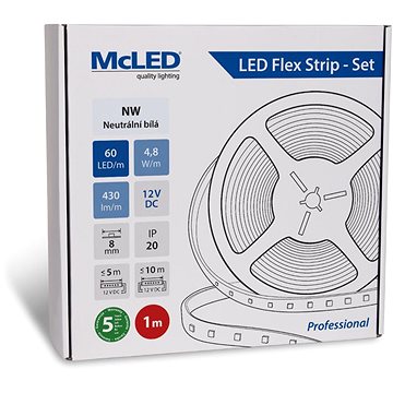 

McLED Set LED pásek 1m, NW, 4,8W/m