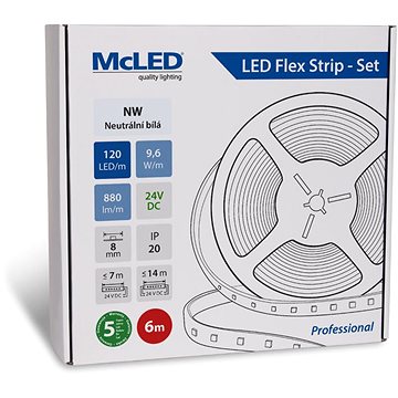

McLED Set LED pásek 6m, NW, 9,6W/m