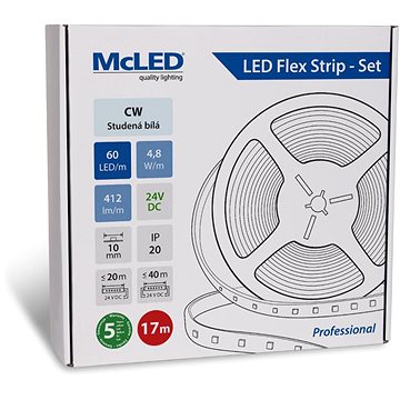 

McLED Set LED pásek 17m, CW, 4,8W/m