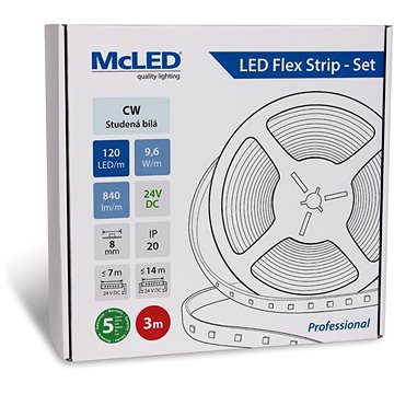 

McLED Set LED pásek 3m, CW, 9,6W/m