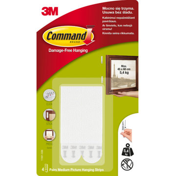 

3M Command™ Stripy na zavešení obrazu velké, 4 sety