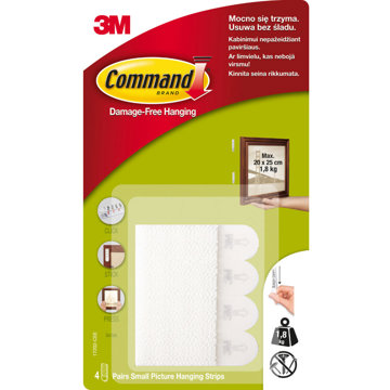 

3M Command™ Stripy na zavešení obrazu malé, 4 sety