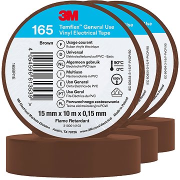 

3M Izolační páska Temflex 165, rozměr 15 mm x 10 m x 0,15 mm, barva hnědá, 3 ks