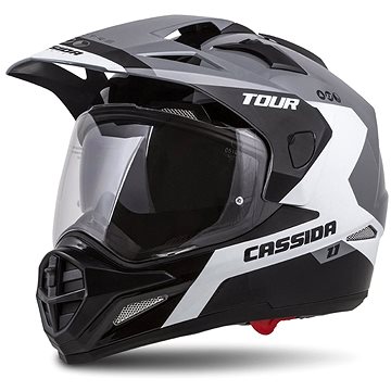 CASSIDA Tour 1.1 Spectre,  (šedá/bílá/černá, vel. XL) - Helma na motorku