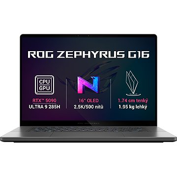 

ASUS ROG Zephyrus G16 GU605CX-NEBULA104X Eclipse Gray kovový