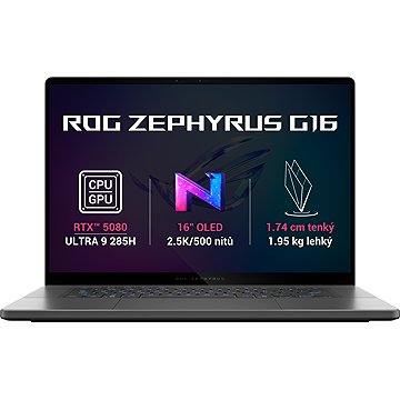 

ASUS ROG Zephyrus G16 GU605CW-NEBULA110X Eclipse Gray kovový