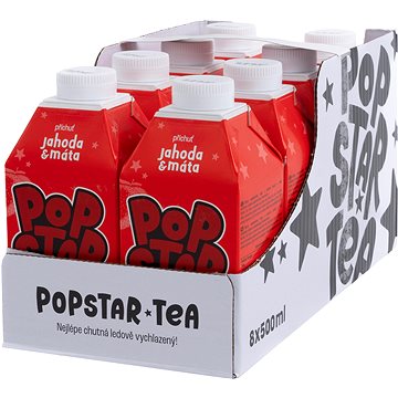 

POPSTAR Tea jahoda a máta 8× 0,5l