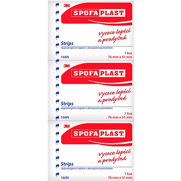 

Spofaplast Strips 166N, 76 mm × 51 mm, 3 ks