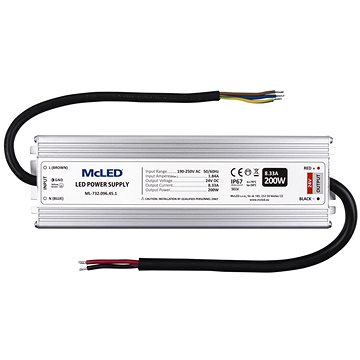 

McLED Napájecí zdroj 200 W, DC24V/8,33A, IP67, hliníkový