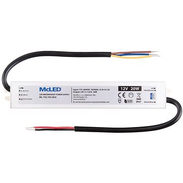 

McLED Napájecí zdroj longevity 20 W, DC12V/1.67A, IP67, hliníkový