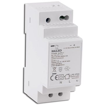 McLED Napájecí zdroj 24 W, DC12V/2A, IP20, na DIN lištu