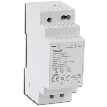 

McLED Napájecí zdroj 24 W, DC24V/1A, IP20, na DIN lištu