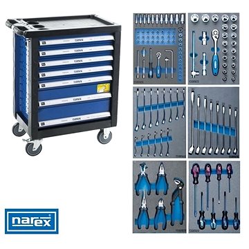 

NAREX Montážní skříň pojízdná s nářadím 117ks (7 zásuvek/ 6 modulů) 443000994