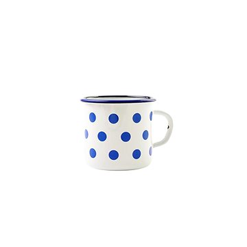

Olymp, vzor puntík, smaltovaný hrnek 8 cm, 0,4 l, bílý s modrým lemem + modrý puntík