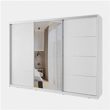 

Nejlevnější nábytek Nejby Barnaba 280 cm s posuvnými dveřmi, zrcadlem - bílá