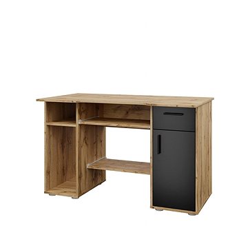 

Nejlevnější nábytek Nejby Flynn, PC stůl, dub wotan / černá