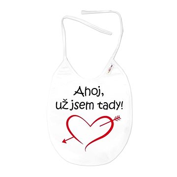 

Baby Nellys Nepromokavý bryndáček, 24 × 27 cm - Ahoj, už jsem tady!