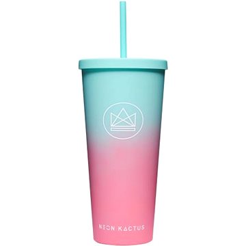 

Neon Kactus Pohár na pití s brčkem 625 ml tyrkysovo/růžový