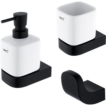 

NIMCO Nikau černá dávkovač mýdla v sadě NKC set-31K-T-90