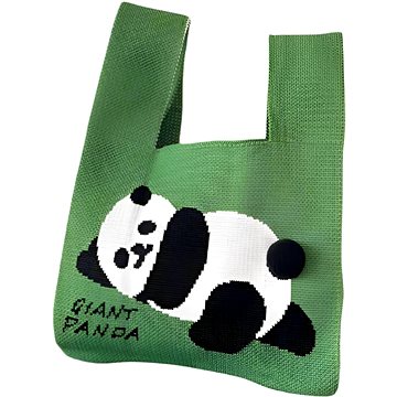 

ANNAM Ležící panda tote bag zelená 35 × 20 cm