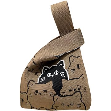 

ANNAM Tote bag kočky khaki 35 × 20 cm