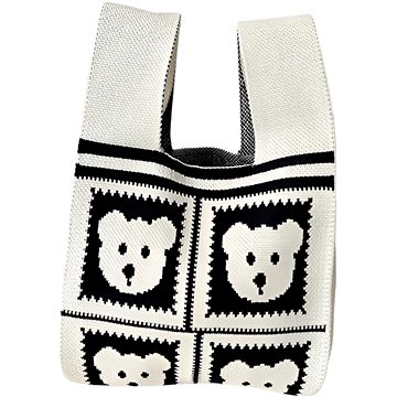 

ANNAM Tote bag medvěd černo-bílá 35 × 20 cm