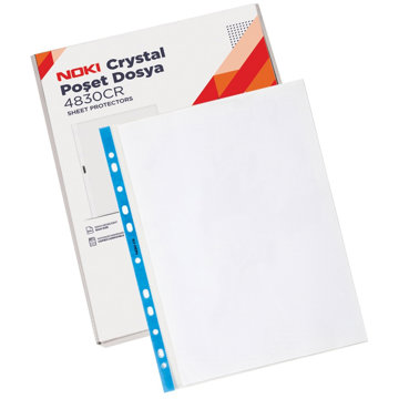 NOKI A4+/100 mikronů, lesklé, modrý okraj - balení 100 ks