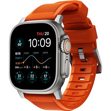

Nomad Rugged Strap Orange/Silver Apple Watch 42/44/45/Ultra 49mm