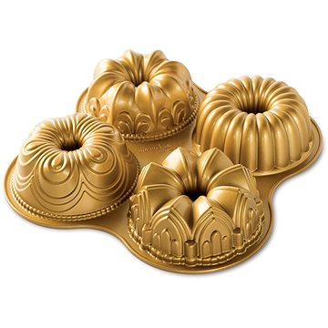 

NW Mini bábovky Premium gold plát se 4 formičkami 9 cup zlatá
