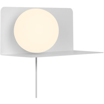 

NORDLUX Nástěnná lampička s poličkou Lilibeth, 150 × 160 mm, E14, bílá