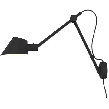 

NORDLUX Stay nástěnná lampa, 620 × 700 mm, E27, černá s černým textilním kabelem